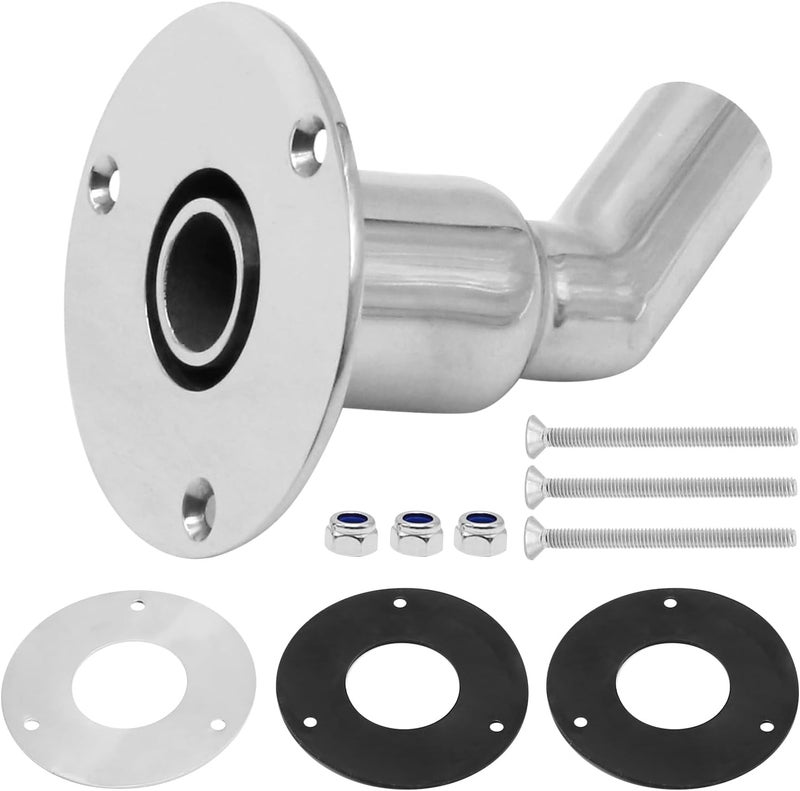 Anxingo 316 stainless steel thru hull/ex-haust fitting 24mm Tube Pipe Socket Hardware For Webasto Eberspacher (bend) - Image 1